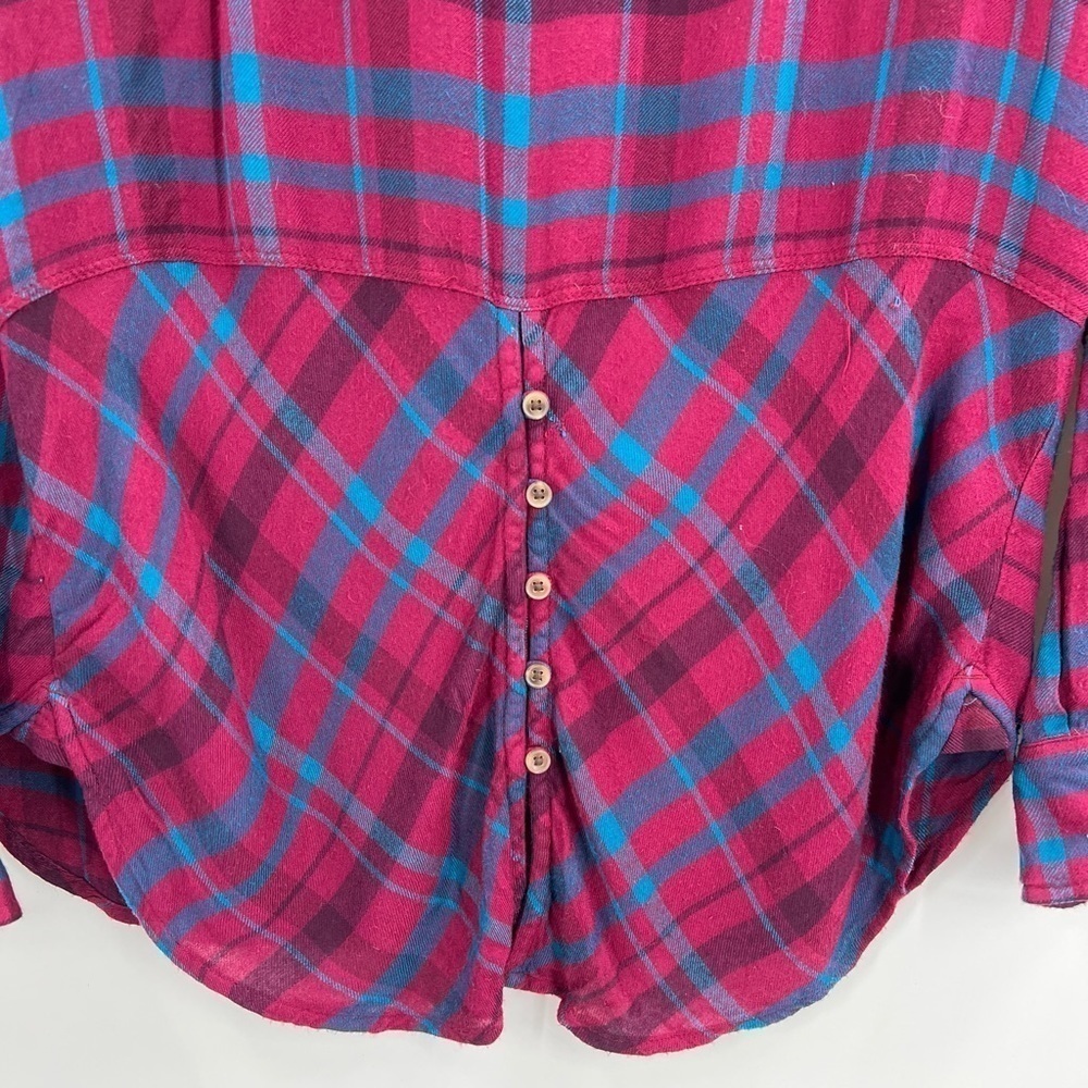 Lucky Brand Plaid Button Down Flannel Made in India Ladies Size SP - Picture 5 of 5